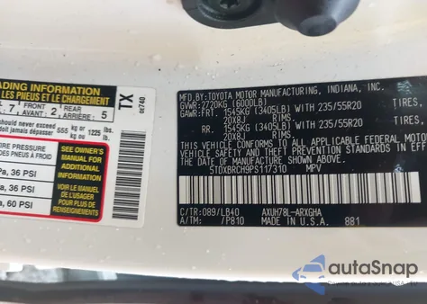 2023 Toyota Highlander Hybrid Limited из США, поврежденный, VIN 5TDXBRCH9PS117310